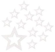 30035 Hvězdy s glitrem 5 cm, 12 ks b&iacute;l&eacute;-1