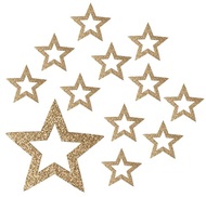30037 Hvězdy s glitrem 5 cm, 12 ks zlat&eacute;-1