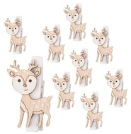 Wooden Deer on a peg 2.5 x 4 x 0.3 cm, 9 pcs in a Bag
