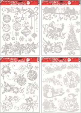Decorative Window Cling with Glitter Christmas Motifs 38 × 30 cm