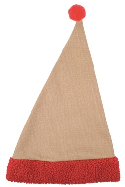Jute Santa Claus hat with red trim  30 x 47 x 1 cm