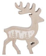 31504 Jelen s b&iacute;l&yacute;m potiskem lesa dřevěn&yacute; na postaven&iacute; 11,5 x 15 x 2 cm-1