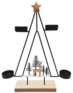 31515 Sv&iacute;cen strom z kovu čern&yacute; na postaven&iacute; 25 x 31 x 5 cm-1