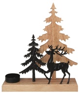 31516 Sv&iacute;cen les s jelenem z kovu na postaven&iacute; 23 x 24 x 6 cm-1