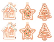 Mix of wooden Christmas Motifs on a Peg approx. 3 x 4 x 0.3 cm 6 pcs in a Bag