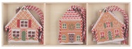 31536 Dřevěn&eacute; domky barevn&eacute; na zavě&scaron;en&iacute; cca 6 x 6 x 0,5 cm, 6 ks v krabičce-1