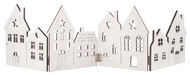 31539 Dřevěn&eacute; leporelo městečko na postaven&iacute; b&iacute;l&eacute; 44 x 12,5 x 0,5 cm-1