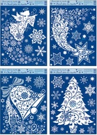 Decorative Window Cling with Glitter Comet, Angel, Tree 38 × 30 cm