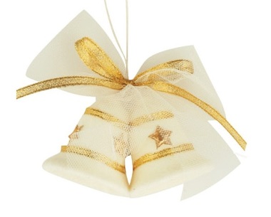 Felt Bells, BEIGE, 10 x 8 x 4 cm