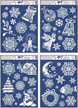 Decorative Window Cling with Snow Effect and Glitter Christmas 38 × 30 cm