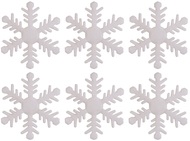 White Glitter Snowflake with double-sided Sticker 6 cm, 6 pcs