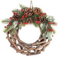 33007 Adventn&iacute; věnec s baňkami na zavě&scaron;en&iacute; 30 cm-1