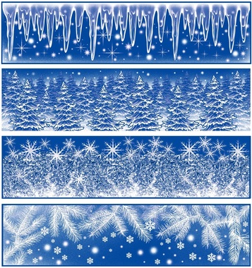 Decorative Window Cling Stripes with Glitter Forest, Branches 59 × 15 cm