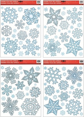 Decorative Window Cling with Glitter Ice Snowflakes 38 × 30 cm