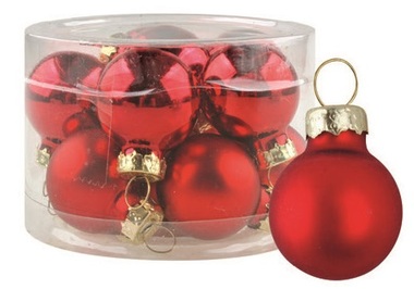 Glass Christmas Balls 2,5 cm, set of 12 pcs 