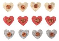 Heart with Sticker 3 x 3 x 0,3 cm, 12 pcs in Bag