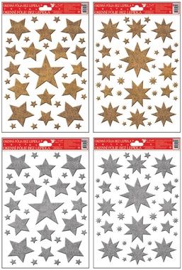 Decorative Window Cling with Glitter Stars 27 × 20 cm