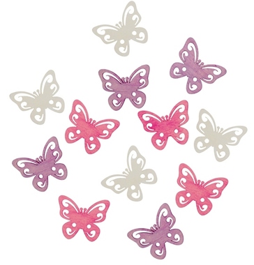 Wooden Butterflies 4 x 3,5 x 0,3 cm, 12 pcs