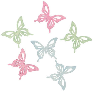 Wooden Butterflies 6 x 4,5 x 0,3 cm, 6 pcs 
