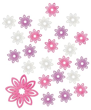 Wooden Flowers 2 x 2 x 0,3 cm, 24 pcs 
