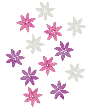 Wooden Flowers 4 x 4 x 0,3 cm, 12 pcs 