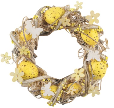 Easter wreath, yellow 22 x 22 x 8 cm