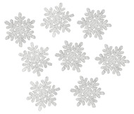 3996 Vločky dřevěn&eacute; s glitry, 5 cm 8 ks stř&iacute;brn&eacute;-1
