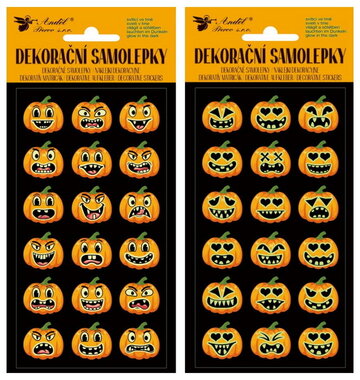 Glow-in-the-Dark Pumpkin Stickers 8 x 14.5 cm