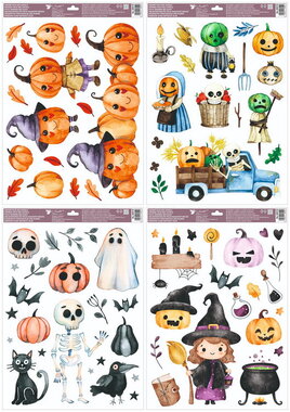 Ablakfólia Halloween Vidám tökök és szellemek 35 x 50 cm