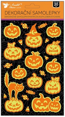 Stickers Pumpkins 14.5 × 25 cm, Glow in the Dark