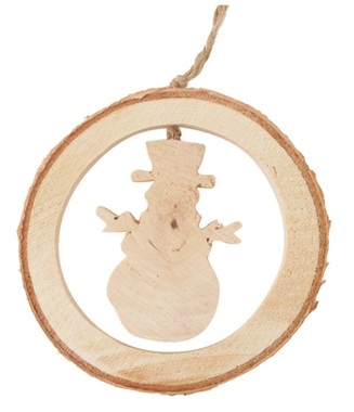 Wooden Snowman in Oval O 10 x 1 cm