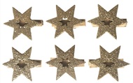 4076 Hvězda zlat&aacute; na klipu 4 cm, 6 ks-1