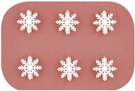 4091 Vločka dřevěn&aacute; na kol&iacute;čku 4 cm,  b&iacute;l&aacute;, 6 ks-1