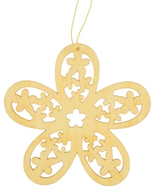 Hanging Wooden Flower 12 x 12 x 0,3 cm 