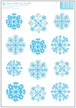 Decorative Window Cling Light Blue Snowflakes 23 × 30 cm