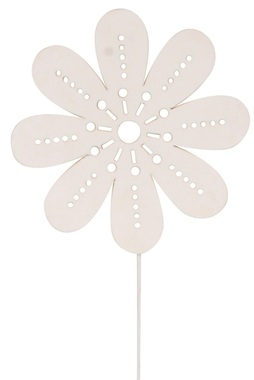 Wooden Flower 8 x 8 x 0,3 cm + Wire