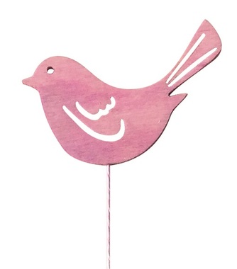 Wooden Bird 8 x 6 x 0,3 cm + Wire