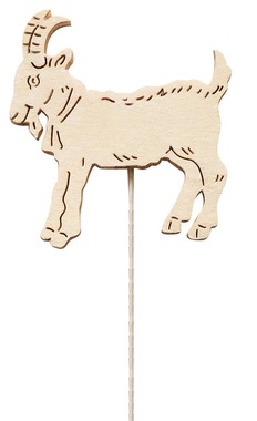 Wooden Goat 7 x 8 x 0,5 cm + Wire