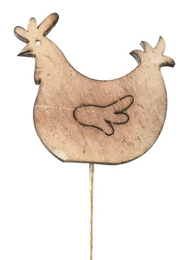 Wooden Hen 7,5 x 8 x 0,5 cm + Wire