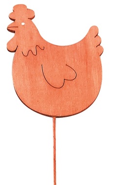 Wooden Hen 6 x 8 x 0,5 cm + Wire