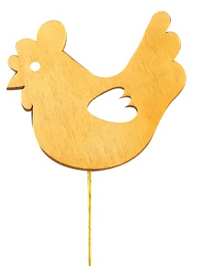 Wooden Hen 7 x 8 x 0,5 cm + Wire