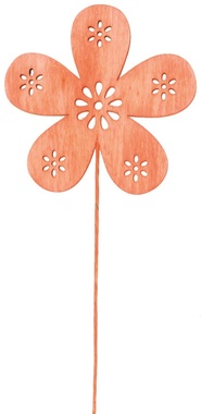 Wooden Flower 8 x 6 x 0,3 cm + Wire