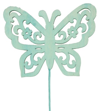 Wooden Butterfly 8 x 6 x 0,5 cm + Wire
