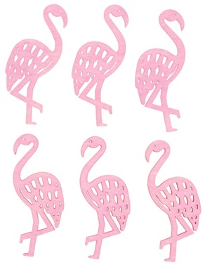 Wooden Flamingo 2,5 x 6 x 0,3 cm, 6 pcs
