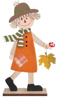 Standing Wooden Scarecrow 12 x 23 cm 