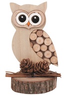 Wooden Owl standing 9 x 14 cm