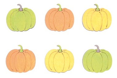 Wooden Pumpkins 3,5 cm 6 pcs
