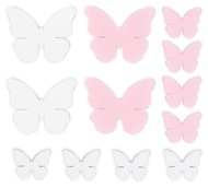 4293 Mot&yacute;li b&iacute;lořůžov&iacute; velikost 2,5 - 4,5 cm, 12 ks v s&aacute;čku-2