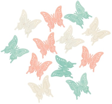 Wooden Butterflies 4 x 4 x 0,3 cm, 12 pcs 
