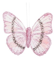 Butterfly on Clip 12 x 12 x 1,5 cm, Pink
